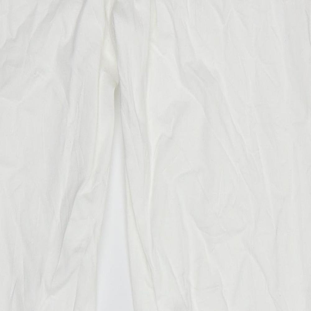 Womens UK Size 46 Benetton Regular Fit White Trousers