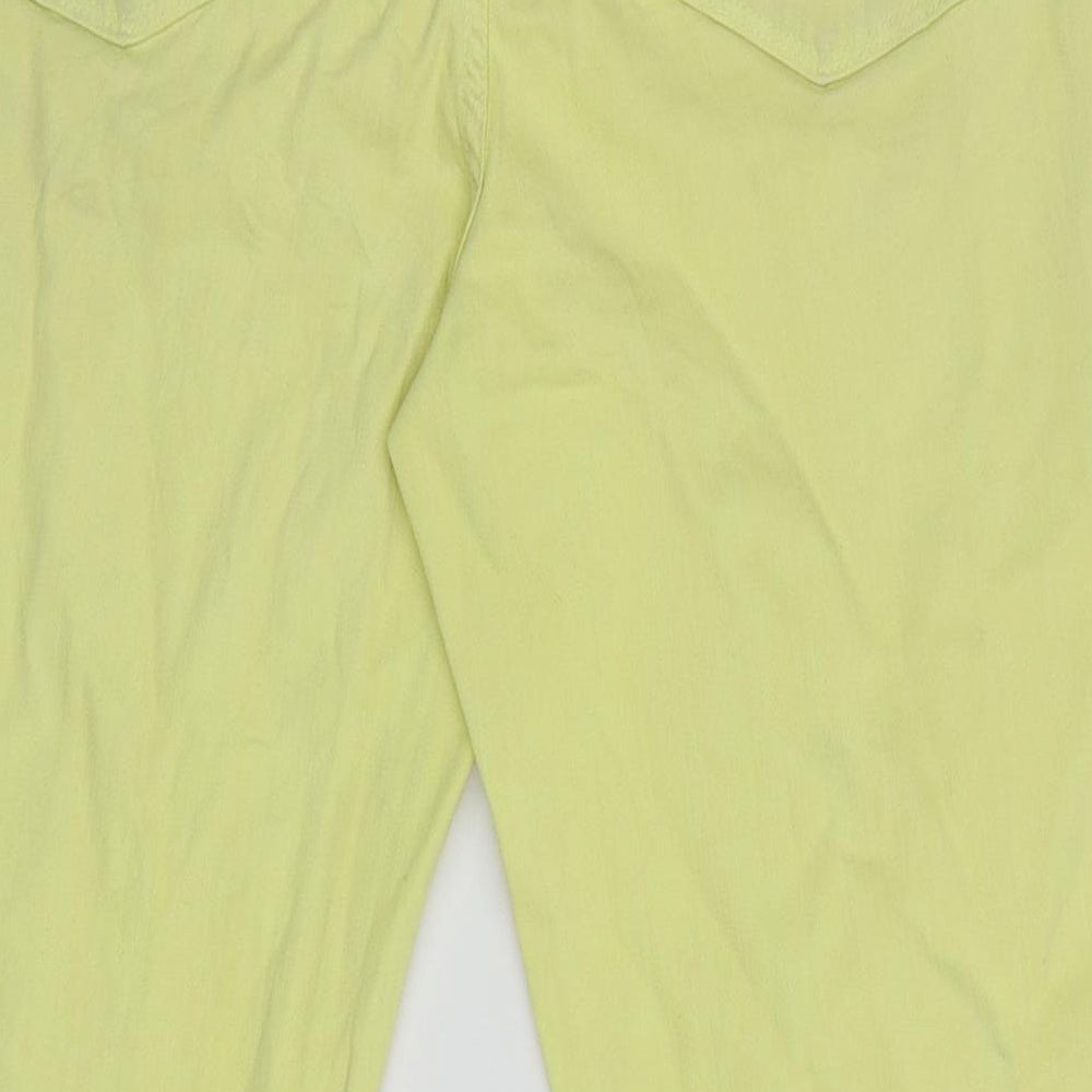 Womens UK Size 8 Preworn Slim Fit Yellow Trousers