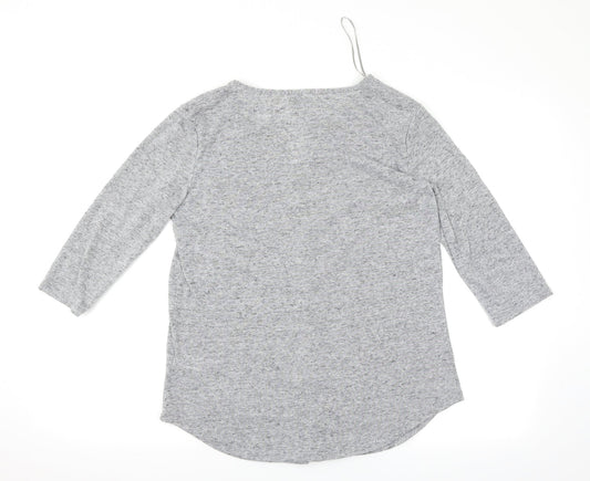 Womens UK Size 12 Papaya Grey Basic T-Shirt