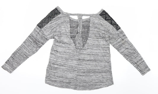 Womens UK Size M Charlotte Russe Grey Basic T-Shirt