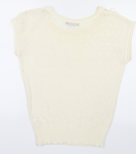 Womens UK Size 10 Select Ivory Basic T-Shirt