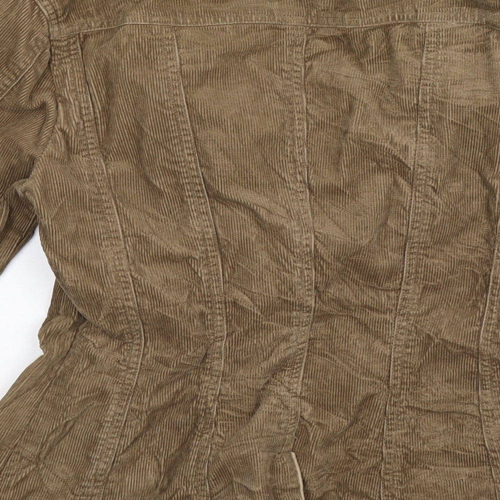 Warehouse Womens Beige Corduroy Jacket Blazer Size 8