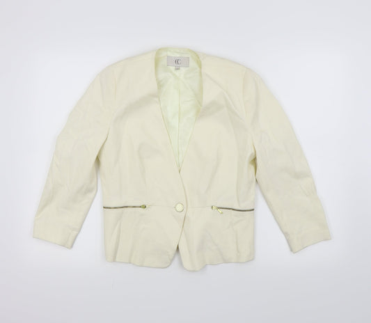 CC Womens White Jacket Blazer Size 10