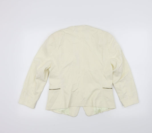 CC Womens White Jacket Blazer Size 10