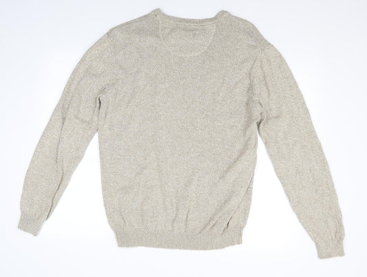 Lincoln Mens Ivory Knit Pullover Jumper Size L