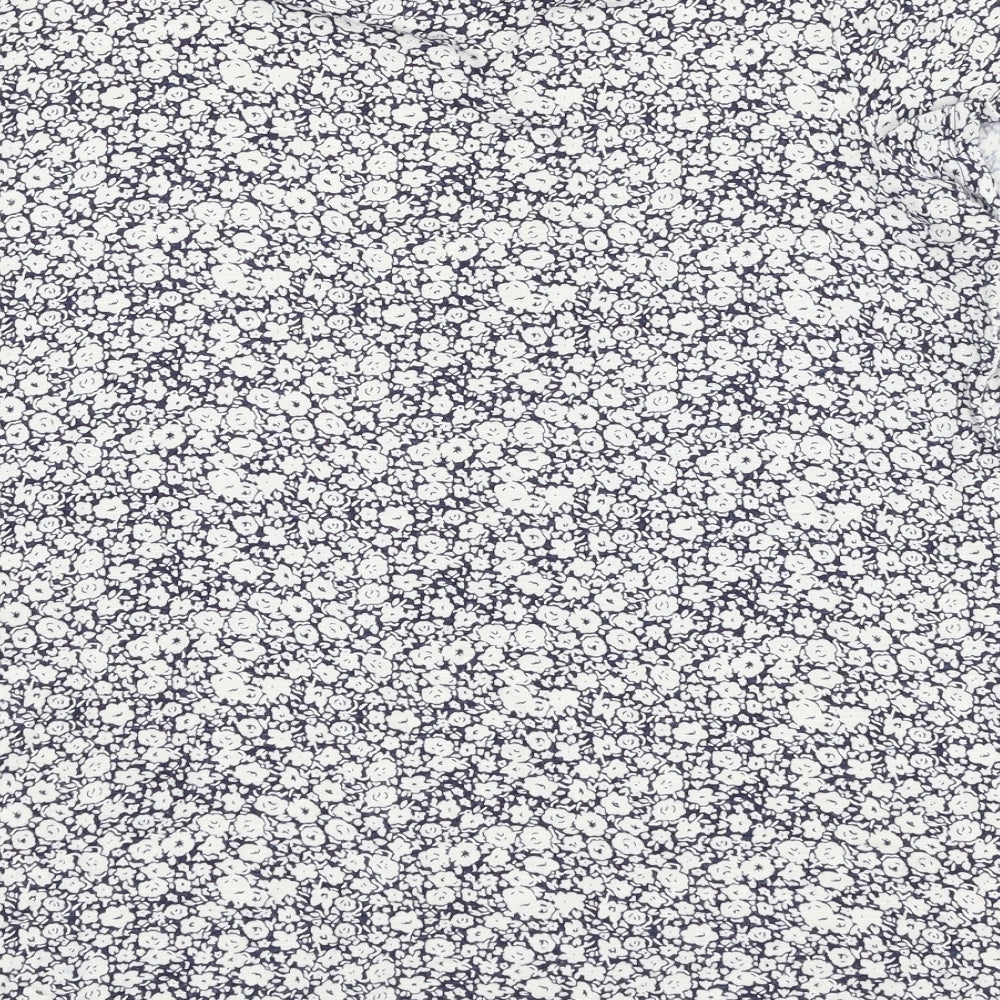 George Womens Blue Floral Basic T-Shirt Size 16