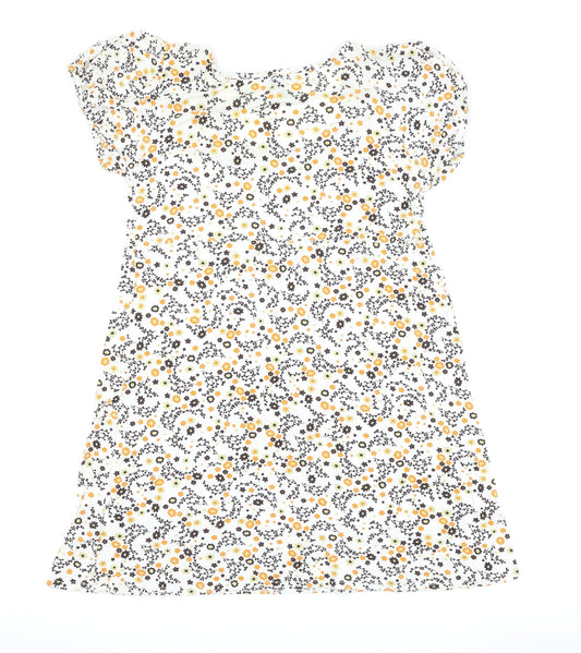 evie Womens White Floral A-Line Size 12