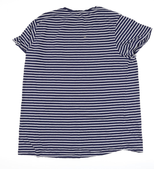 Primark Womens Blue Striped Basic T-Shirt Size 18 - slogan