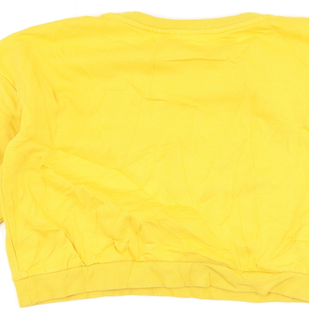 H&M Girls Yellow Pullover Sweatshirt Size 11-12 Years - brooklyn