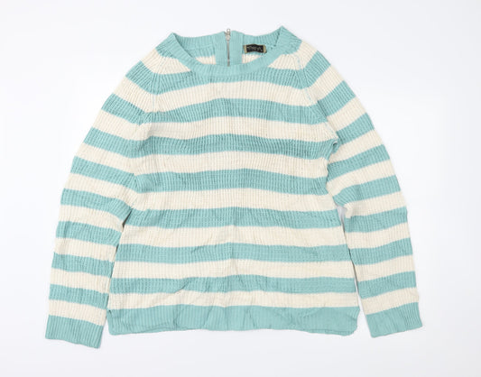 originals Womens Green Striped Pullover Jumper Size XL