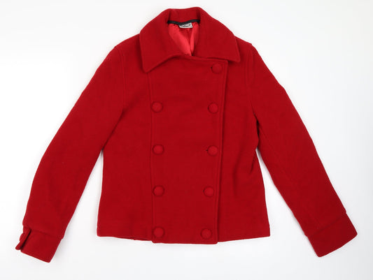 Womens UK Size 12 Select Red Pea Coat