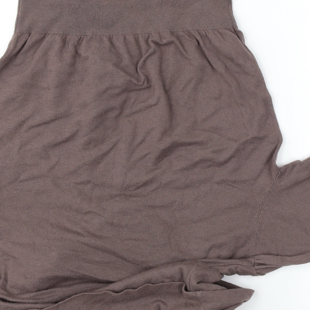 Womens UK Size L H&M Brown Cropped T-Shirt