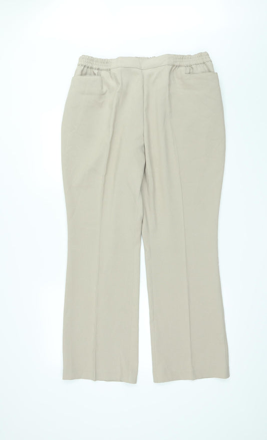Womens UK Size 18 Cotton Traders Regular Fit Beige Trousers