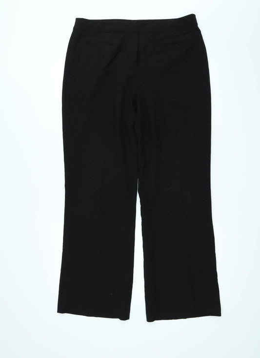 Womens UK Size 12 Mia Moda Regular Fit Black Trousers