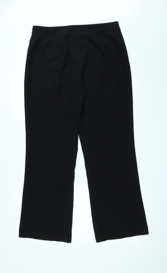 Mia Moda Womens Black Trousers Size 12 L29 in
