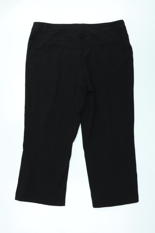 Womens UK Size 16 Papaya Regular Fit Black Trousers