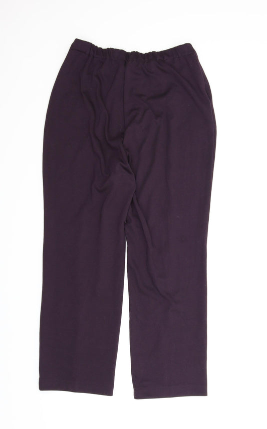 Womens UK Size 16 Preworn Regular Fit Capri Purple Trousers