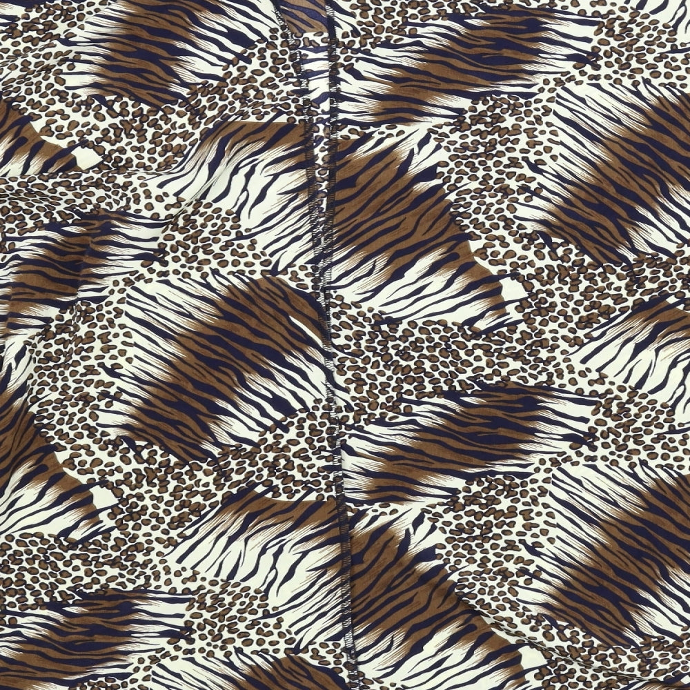 Preworn Womens Beige Animal Print Cape Jumper Size M
