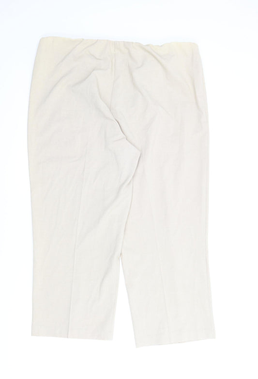 Classics Womens Beige Pedal Pusher Trousers Size 20 L23.5 in