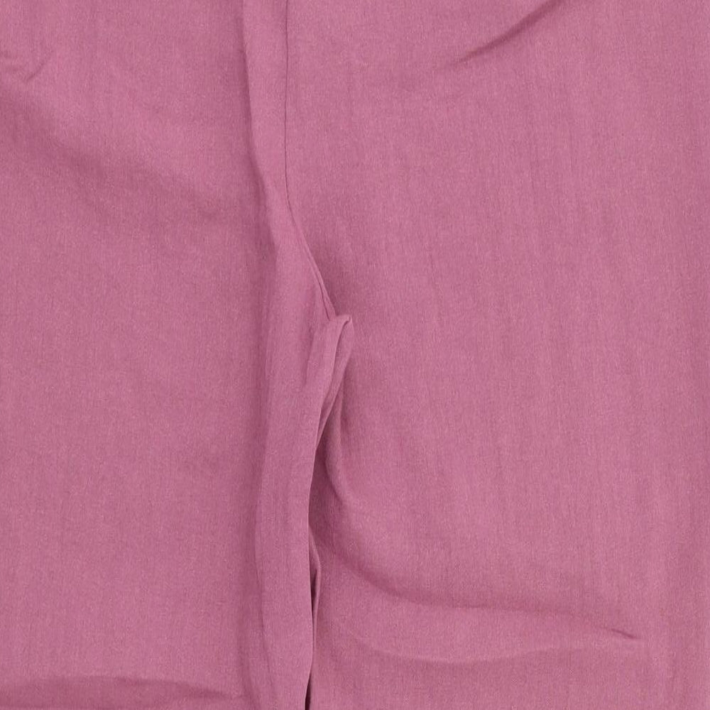 Aria Womens Purple Floral Trousers Size 14 L28 in
