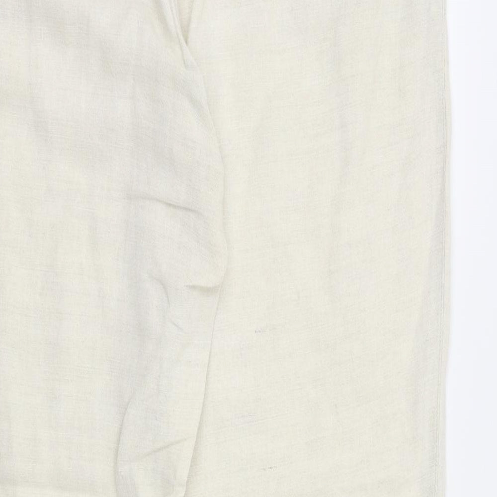 Womens UK Size 16 Etam Regular Fit Ivory Trousers