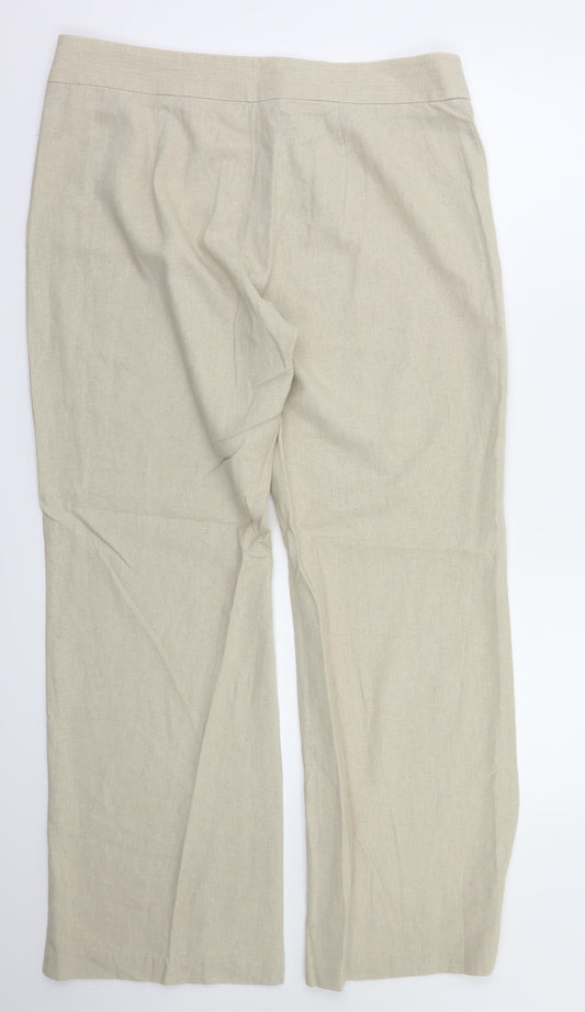 M&S Womens Beige Trousers Size 14 L31 in