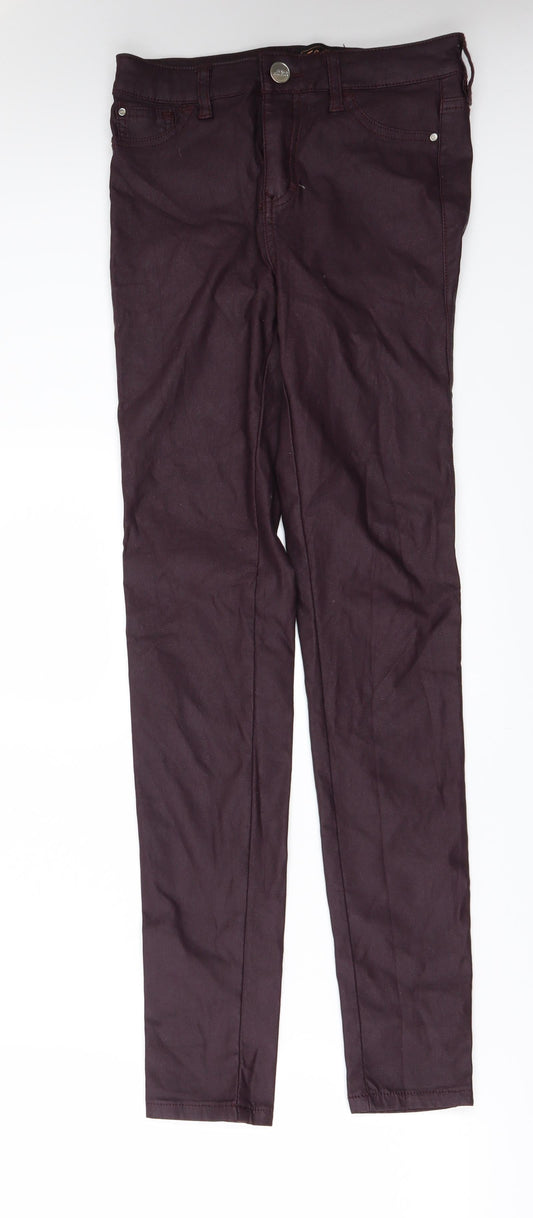 Womens UK Size 6 F&F Regular Fit Red Trousers