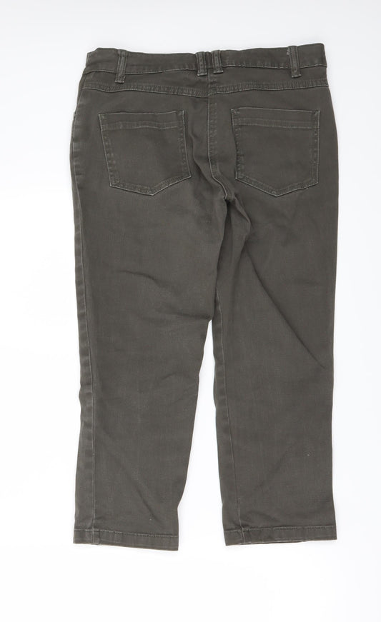 Debenhams Womens Green  Denim Cropped Jeans Size 10 L25 in