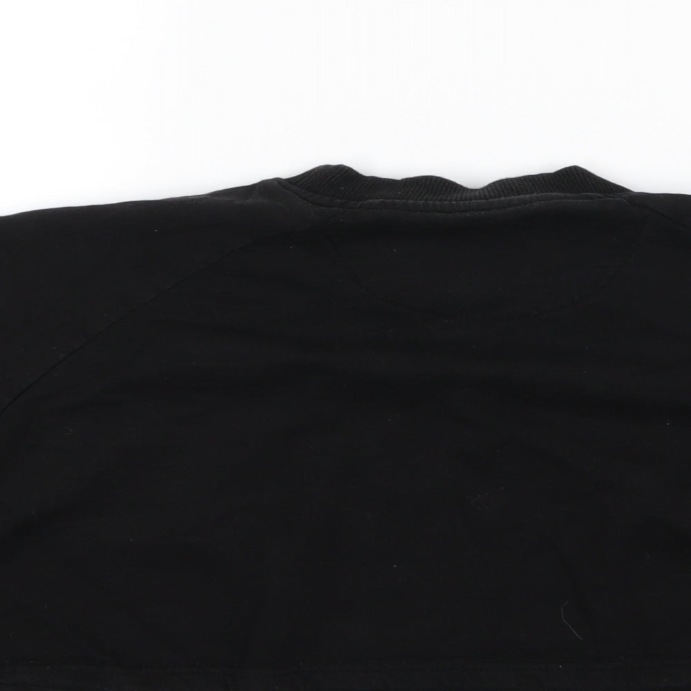 Womens UK Size 8 SikSilk Black Cropped T-Shirt