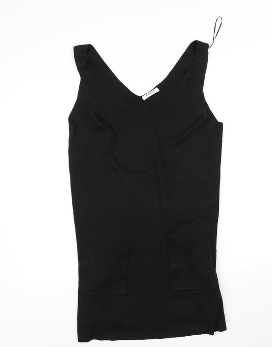Pieces Womens Black A-Line Size L