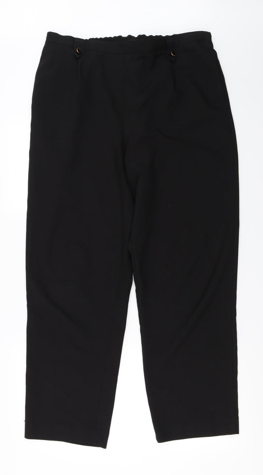 Womens UK Size 16 BM Regular Fit Black Trousers