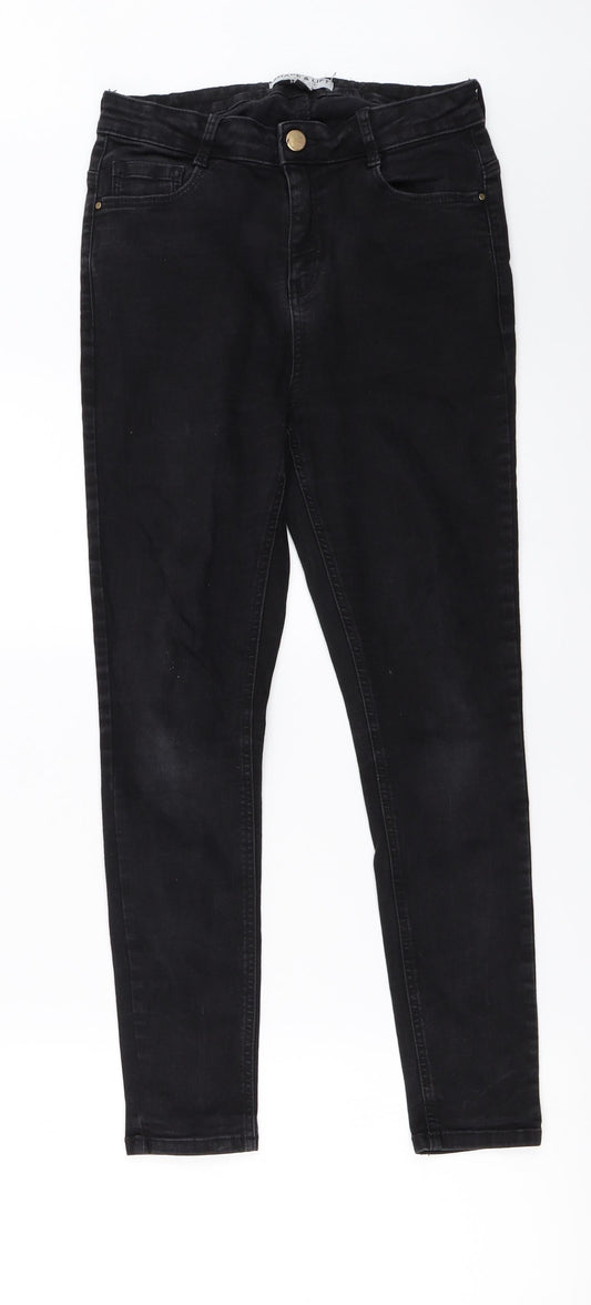 Womens UK Size 12 Dorothy Perkins Regular Fit Skinny Black Jeans