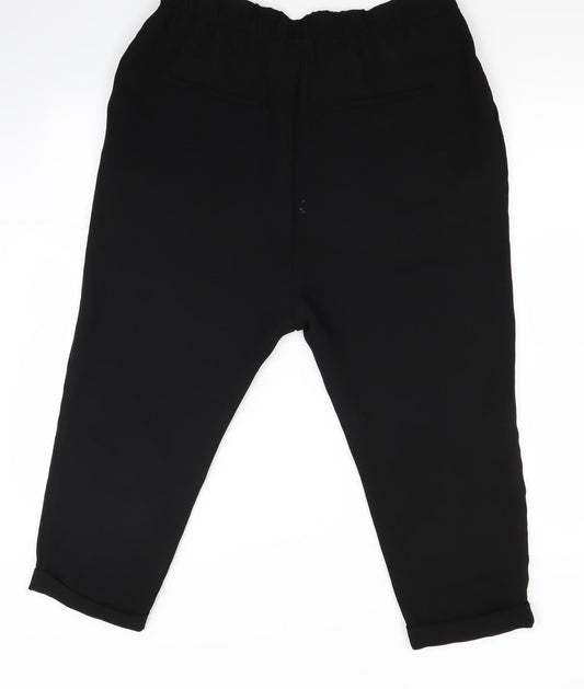 Womens UK Size M Zara Regular Fit Black Trousers