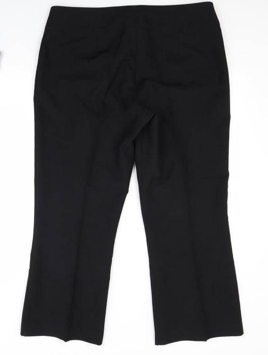 Womens UK Size 16 Papaya Regular Fit Black Trousers