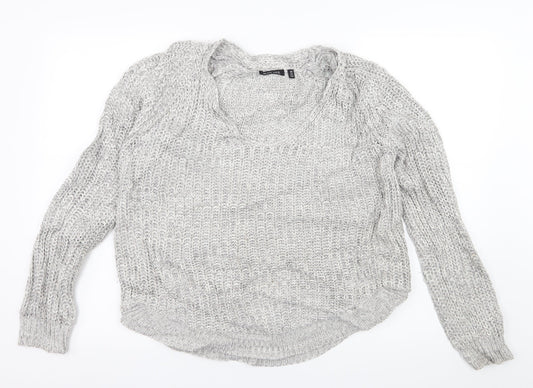 Brave Soul Womens Grey Knit Pullover Jumper Size 14