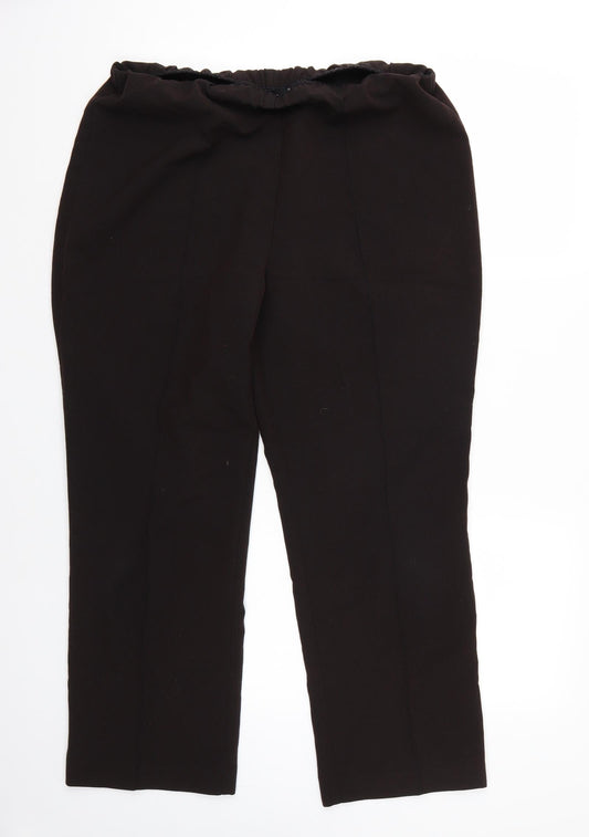 Womens UK Size 14 BM Regular Fit Brown Trousers