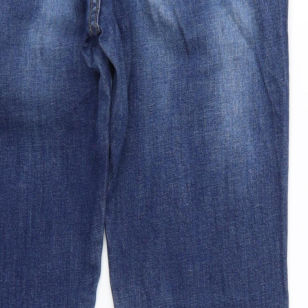 Womens UK Size 8 Diverse Regular Fit Straight Blue Jeans