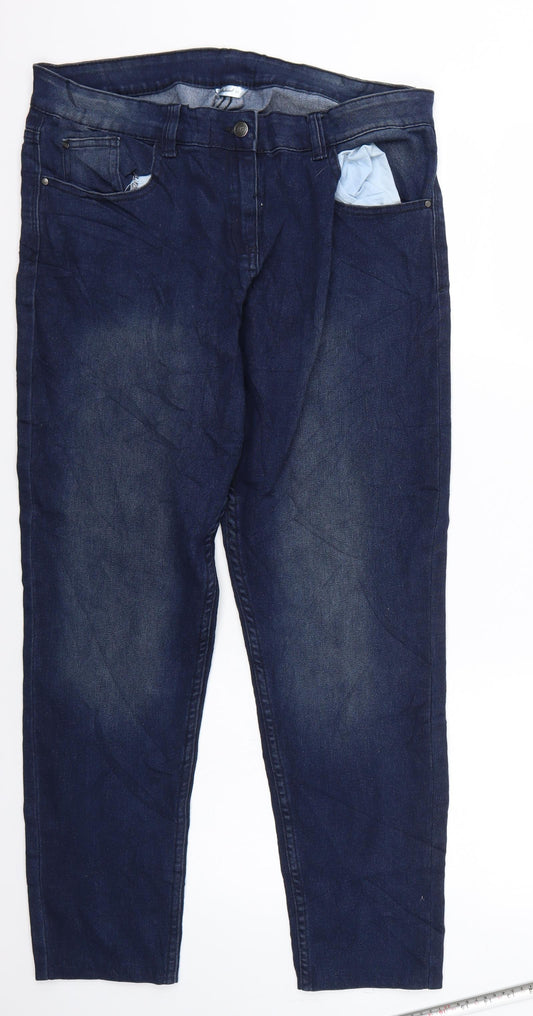 Womens UK Size 42 beloved Regular Fit Cropped Blue Jeans