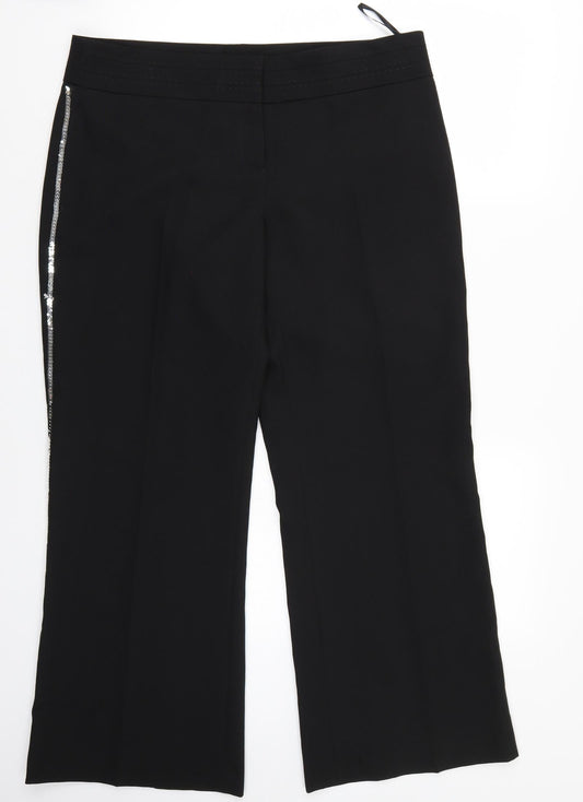 Womens UK Size 14 F&F Regular Fit Black Trousers