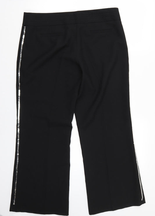 Womens UK Size 14 F&F Regular Fit Black Trousers