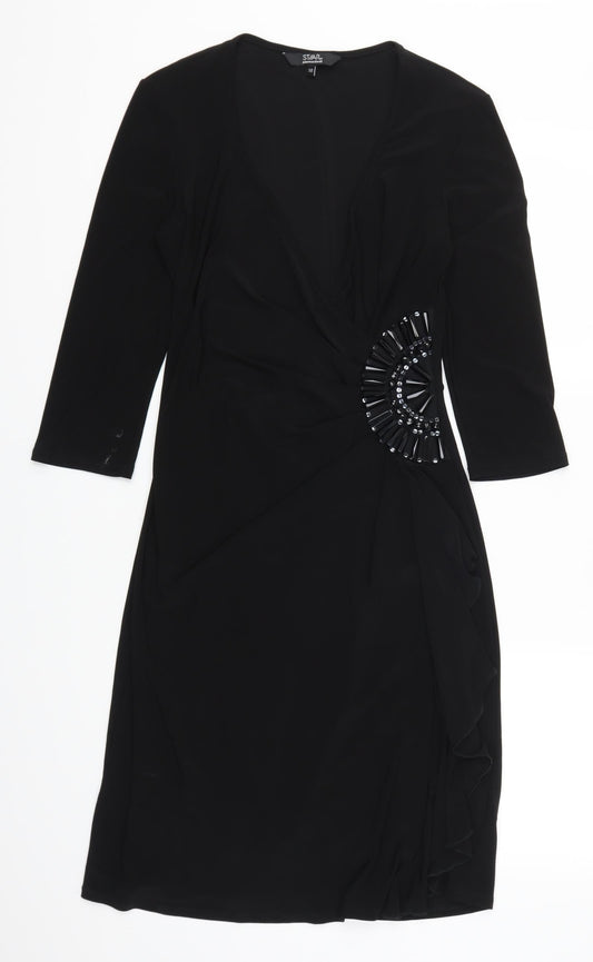 Julien Macdonald Womens Black A-Line Size 10