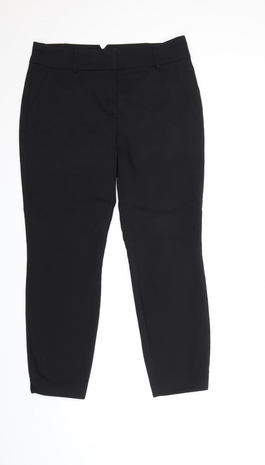 Womens UK Size 14 Papaya Regular Fit Black Trousers
