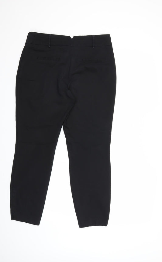 Womens UK Size 14 Papaya Regular Fit Black Trousers