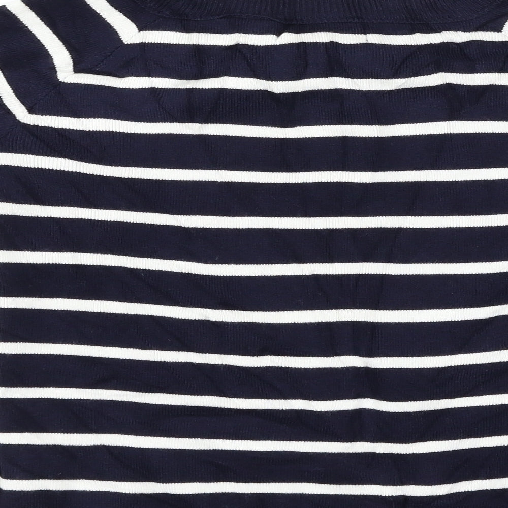 My Hailys Womens Blue Striped Pullover Jumper Size 12