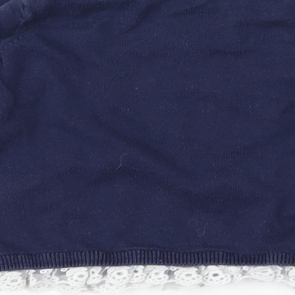 H&M Girls Blue Knit Pullover Jumper Size 2-3 Years