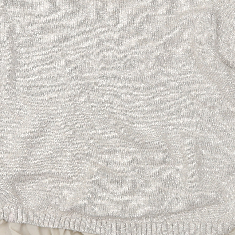 Marks and Spencer Girls Beige Knit Pullover Jumper Size 9-10 Years