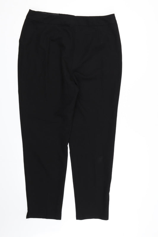 F&F Womens Black Rayon Dress Pants Trousers Size 12 L26 in