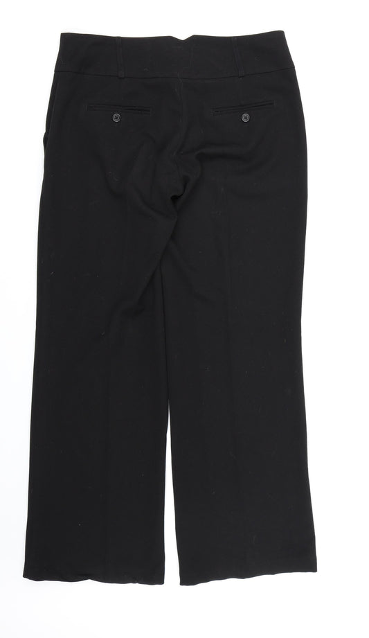 Womens UK Size 10 Atmosphere Regular Fit Dress Pants Black Trousers