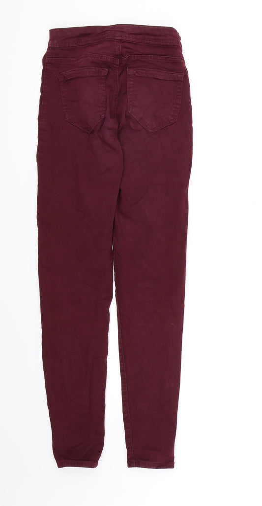 Bershka Womens Purple Denim Skinny Jeans Size 4 L28 in