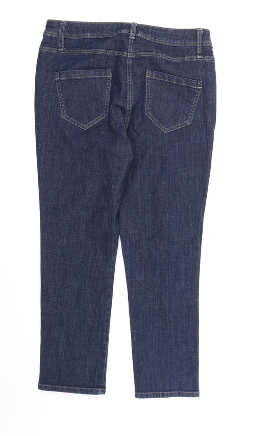 George Womens Blue Denim Straight Jeans Size 10 L24 in